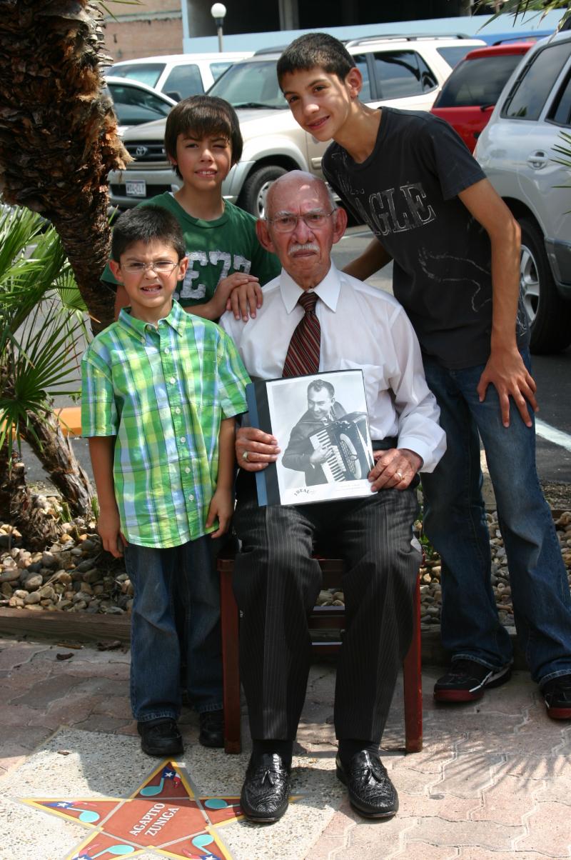 Agapito with great-grandkids: Caleb, Josh, & Micah